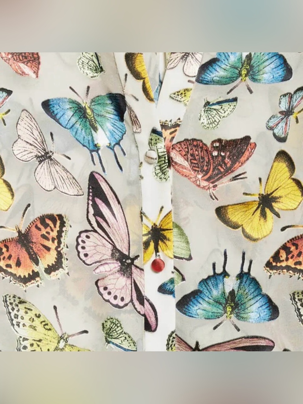 Alice + Olivia Eloise Butterfly Print Button-Up Shirt - Picture 8 of 11